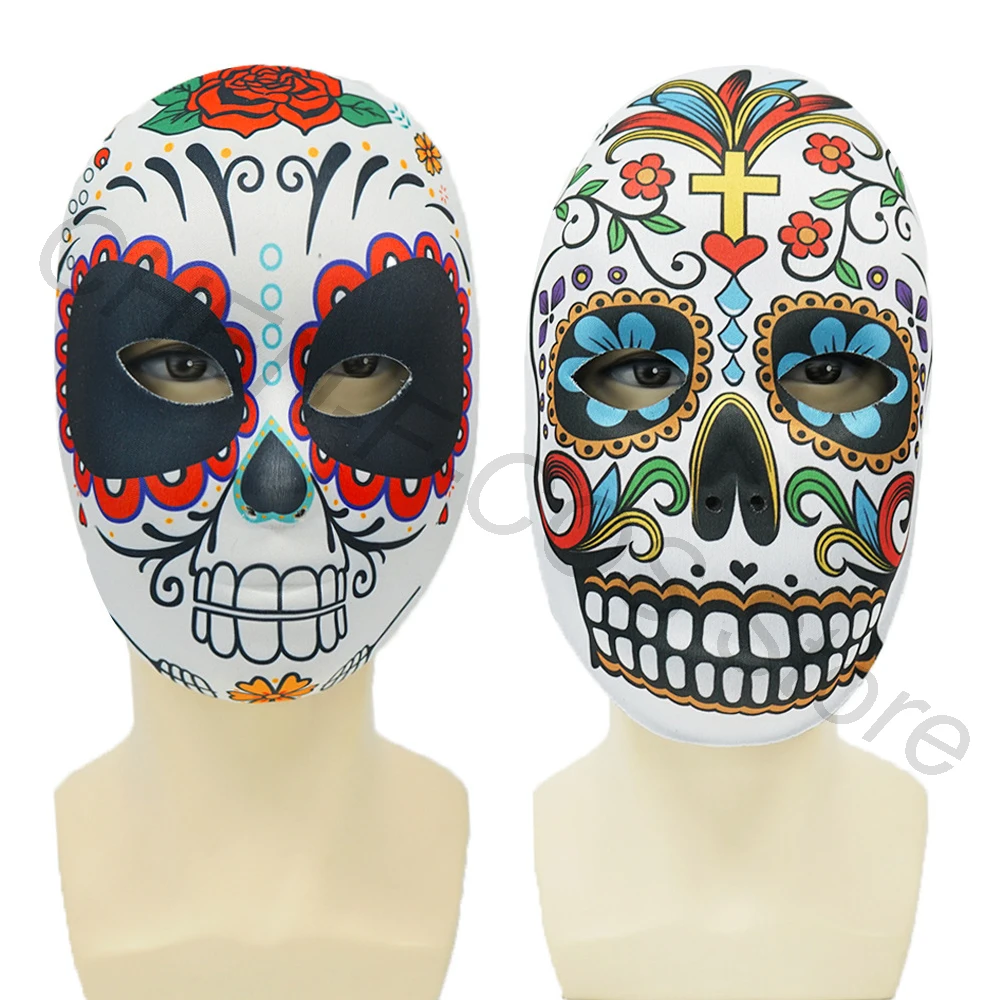 

Day of the Dead Halloween Mask New Cosplay Face Adult Performance Prom Props Christmas Carnival Holiday Accessories