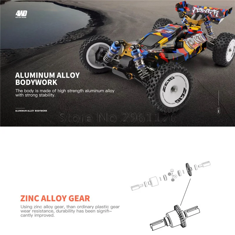 80KM/H High Speed Brushless RC Car 2.4G 1:12 4WD Aluminum Alloy Material Hydraulic Shock Absorber Climbing Radio Control Car Toy 5