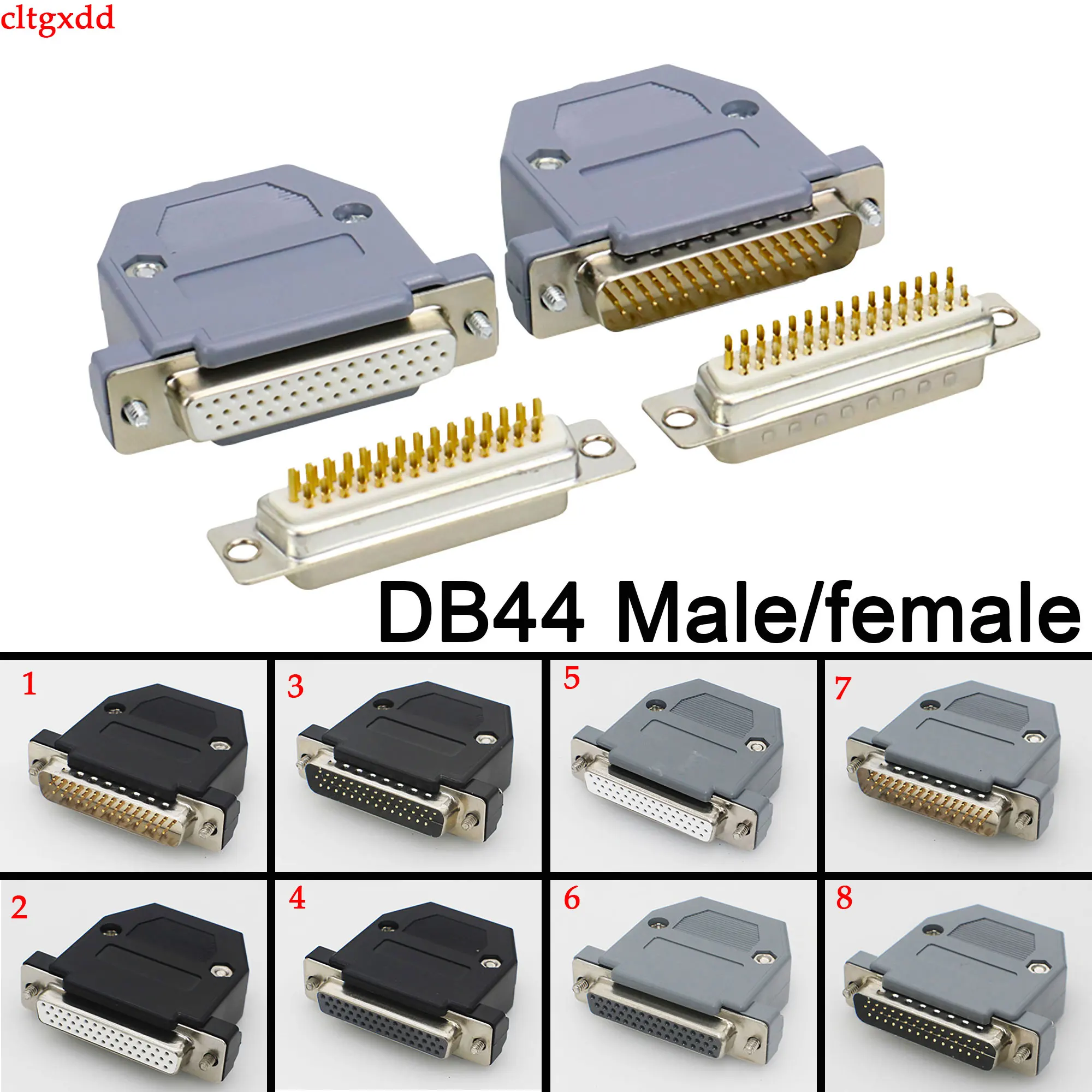 DB44 Solder Head Male Plug/Female Socket Plastic Housing Kit 3 Row 44 ...