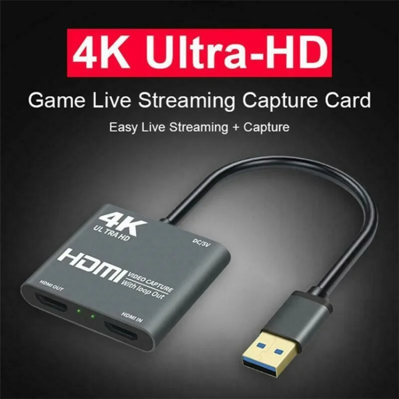 

4K USB to HDTV 1080P Video Capture Card for Game Live Streaming Broadcast USB 3.0 female Audio Video Adaptor