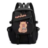 Anime Backpack for School Kids Girls Boys Leisure Simple Pink Schoolbag Anime Cute Capybara Loves Bubble Tea Travel Backpack Bag 3