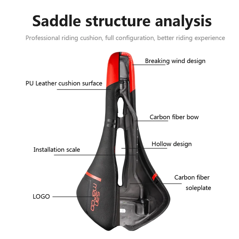 초경량 전체 탄소 자전거 안장 vtt 레이싱 시트 웨이브 도로 자전거 안장 가죽 쿠션 Assessorios Para Bicicleta Seat 143