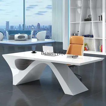 Bureau de jeu blanc grand ménage luxe ordinateur portable bureau coin exécutif écriture Mesa Ordenador meubles