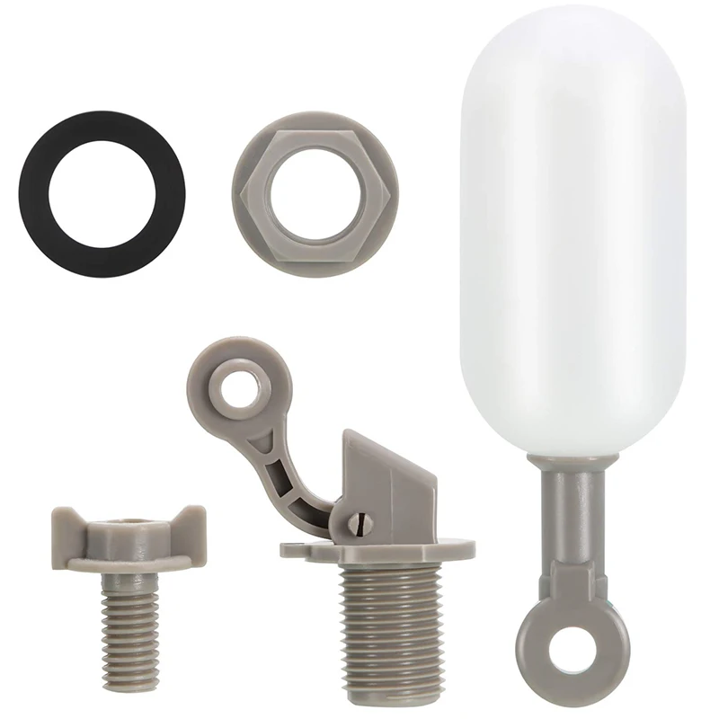 3-Piece Float Valve Set, 1 / 2-Inch Water Supply Pipe Float Valve With Adjusting Arm For Swimming Pool, Aquarium (Gray)