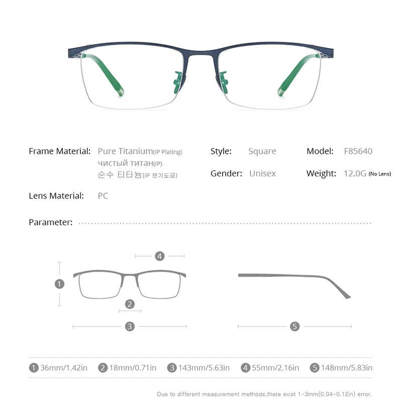 Fonex-男性用の純チタン製眼鏡フレーム,正方形,半円形,日本製,超軽量