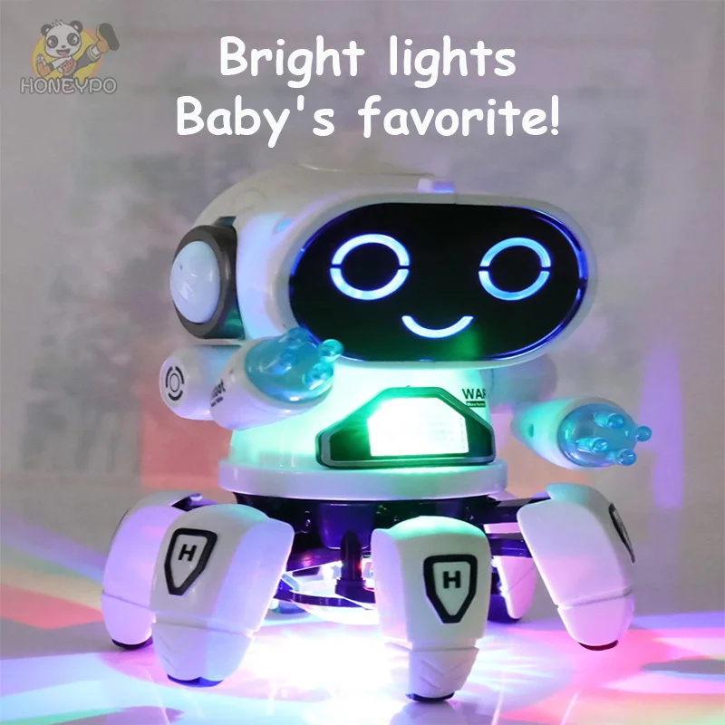Dance Robot Electric Pet Musical Shining Toys 6 Claws Octopus Robot Educational Interactive Toys Children Toy Gift Digital Pet