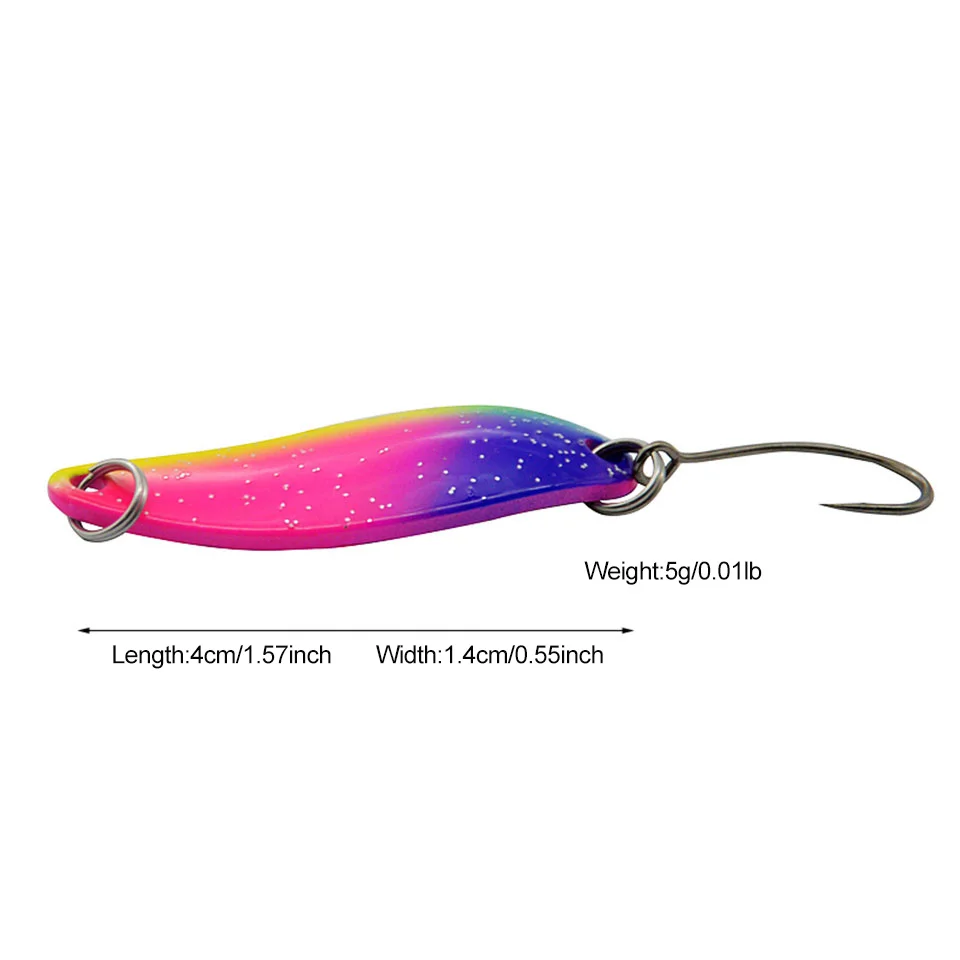 1PCS 40MM/5G Spoon Fishing Lure With Single Hook Artificial Hard