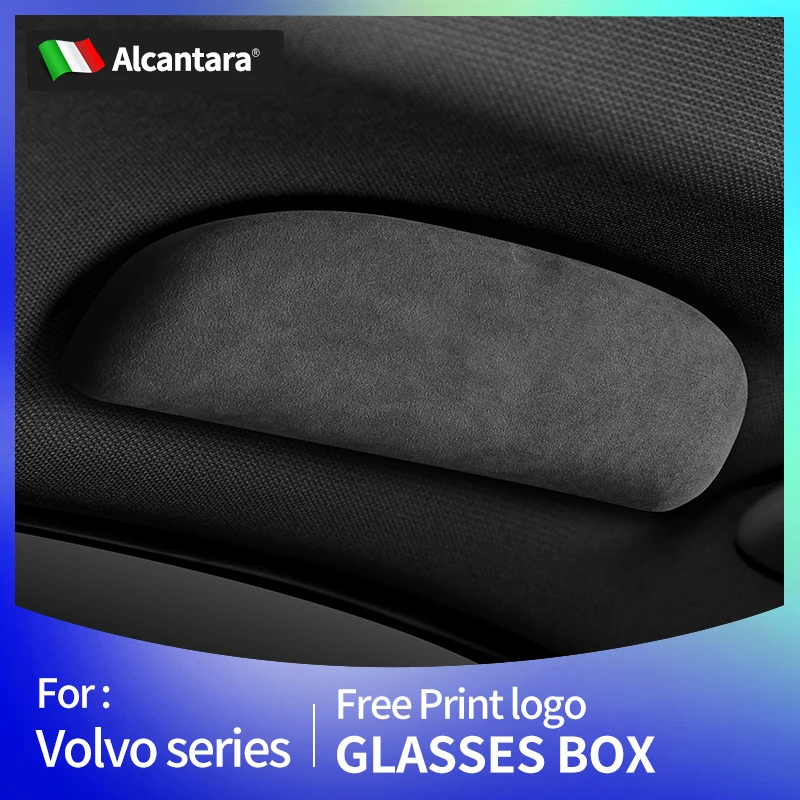 AlcantaraHighqualityGlassesBoxCarSunglassesHolderForVolvoXC40XC60S60AutoInterior