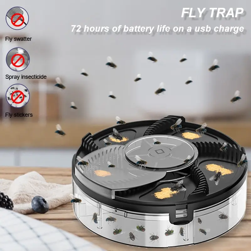 Fly Trap Automatic USB Electric Pest Catcher Indoor Outdoor Insect Killer Kitchen Home