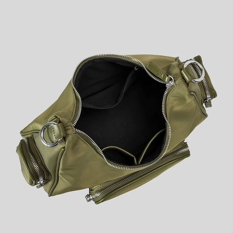 Vintage Y2K Underarm Bag Designer Women Handbags Luxury Soft oxford Hobos Shoulder Crossbody Bags Retro Punk Motorcycle Bag