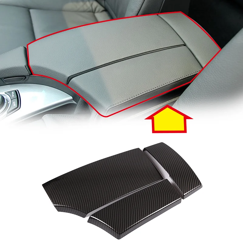 

For BMW 5 Series E60 2004 2005 2006 2007 2008 2009 2010 Car-styling Carbon Fiber Texture Center Control Armrest Box Cover Trim