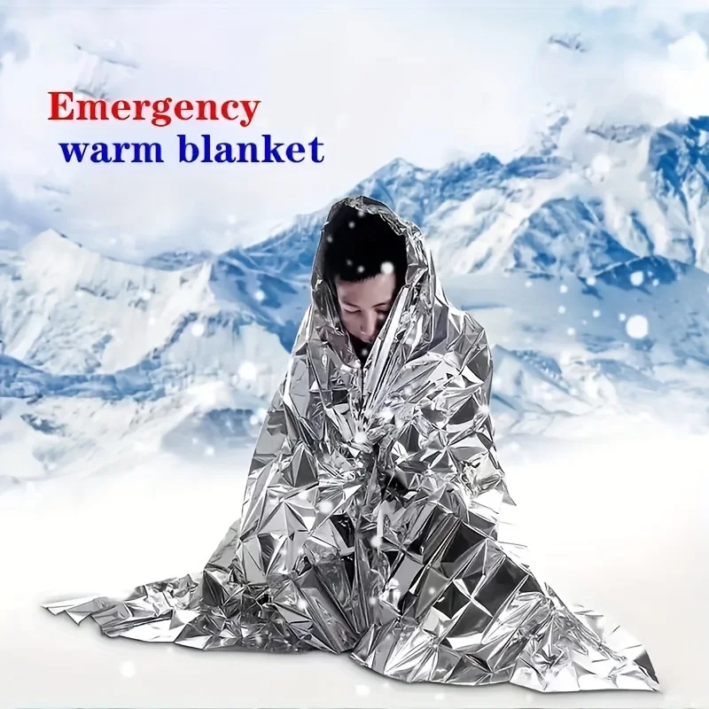 Outdoor Waterproof Emergency Bag Insulation Disaster SOS First Aid Life Saving Blanket Insulation Blanket Hiking 210*130CM