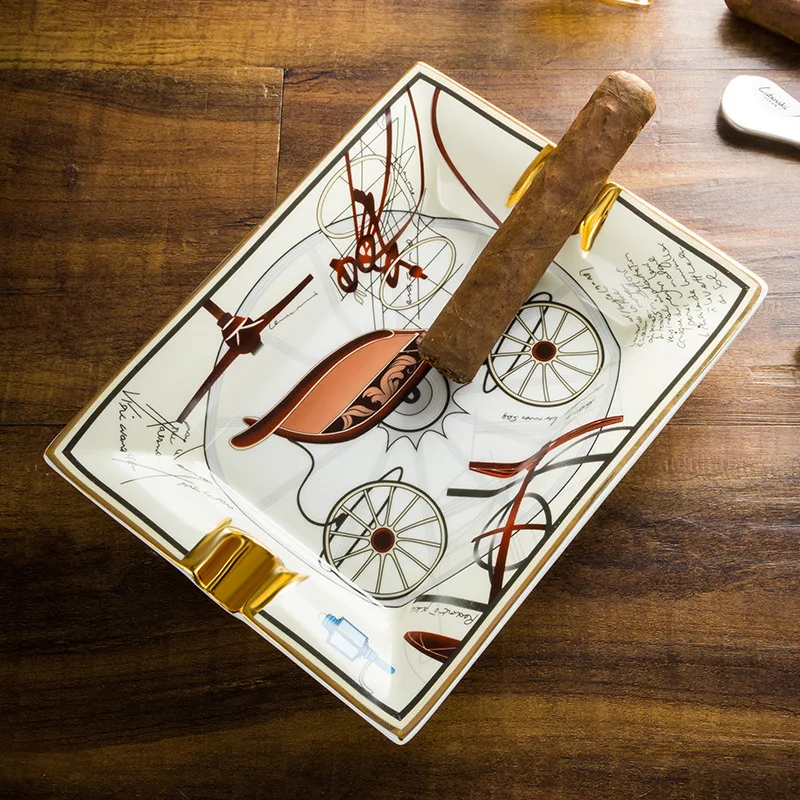 

Пепельница для сигар, креативная керамическая пепельница в европейском стиле, окрашенная подарочная коробка