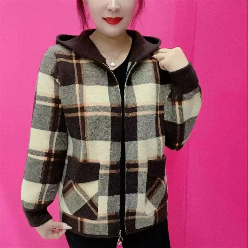 

Fall/Winter New Imitation Double-Sided Coat Women's Short Large Size Outerwear Middle-Aged Elderly Fashion Woolen Jacket Ladies