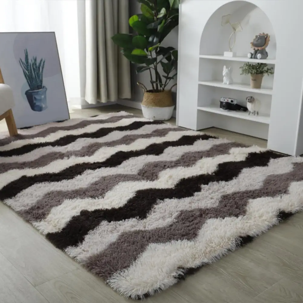 Фото Коврик Tie Dye, мягкий плюшевый ворсистый коврик с краской, современный геометрический дизайн для гостиной, спальни, декор детской комнаты, плюшевый коврик №4