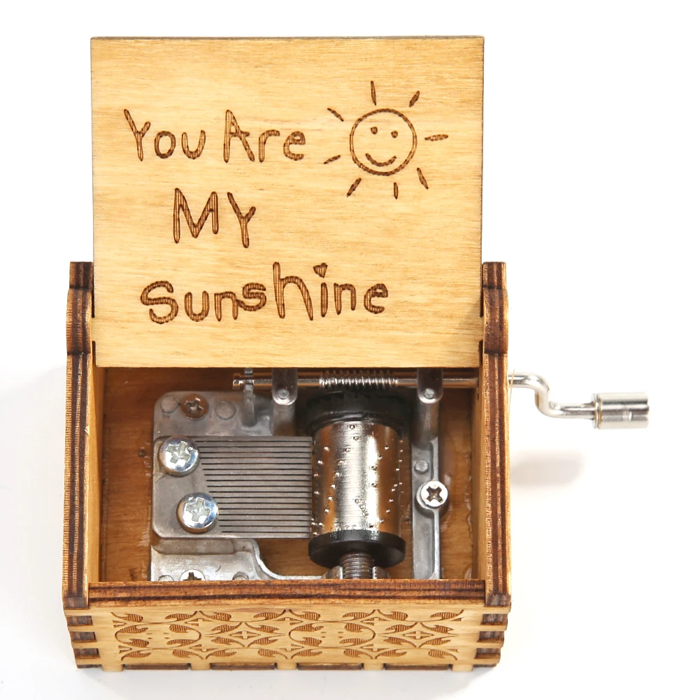 Hand Cranked Music Box Wooden Melody Box Kids Gifts