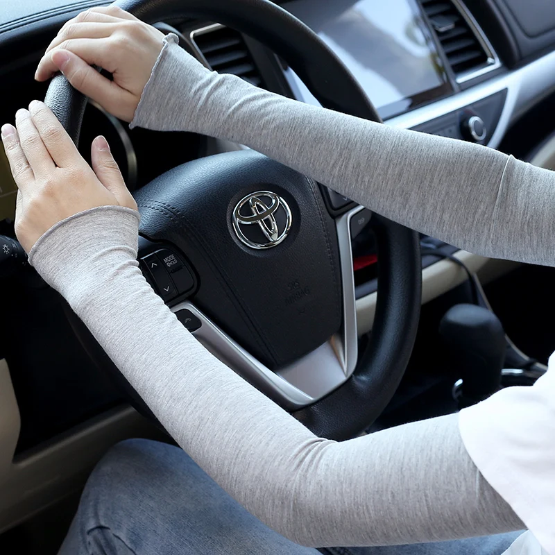 팔 쉐이드 아이스 실크 긴 소매, 일광 화상 방지 슬리브, 드라이브 핸드 슬리브, 손가락 없는 장갑, 야외 스포츠 패션, 여름 