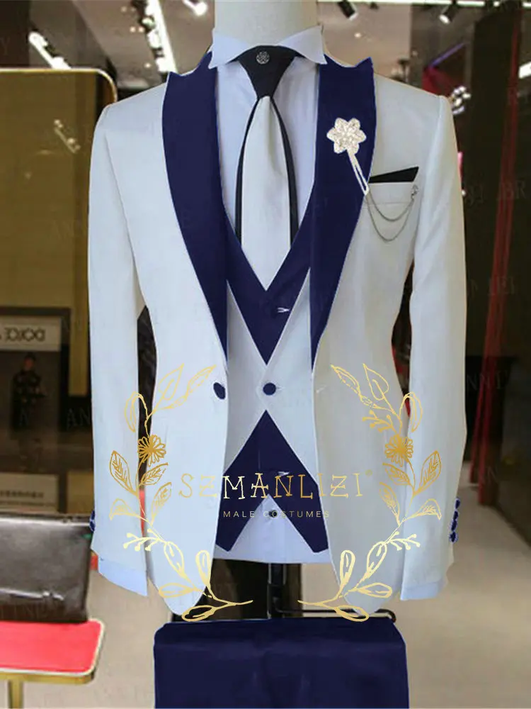 Suits For Men Latest Design Blazer Sets 3 Piece Trajes De Hombre Luxury Fashion Prom Party Dress Wedding Tuxedo mens suit