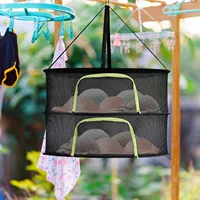 Multifunctional Portable Foldable Muti-layer Hanging Drying Net for Dry Goods Vegetable Fruit Herbs Clothing Non-toxic Polyester 2