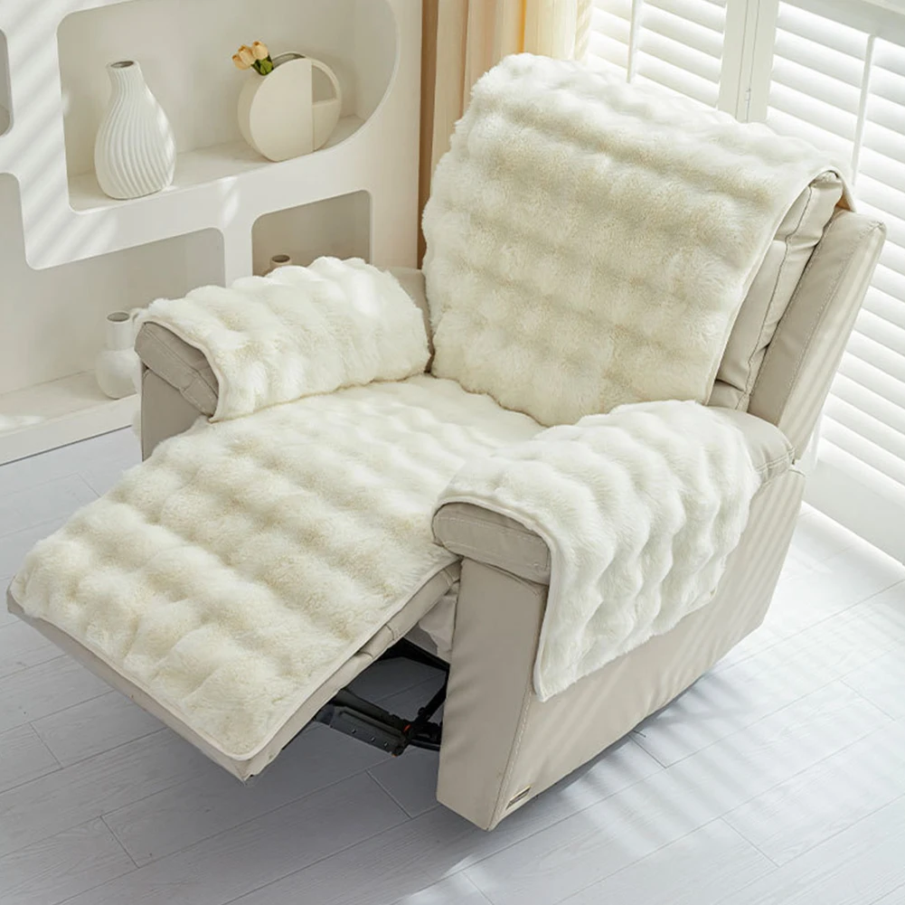 Plush Recliner Cover Comfortable Recliner Single Sofa Warm Cushion Washable Household Sofa Cover Chair Couch Winter Padded