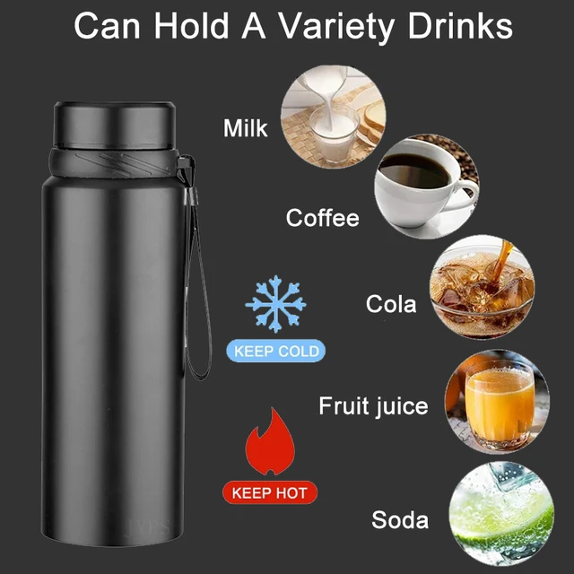 Bouteille d'eau thermique 1L, affichage de la température, bouteille Thermos, gobelet en acier inoxydable, flacons sous vide, Thermos pour eau, thé, verres 4