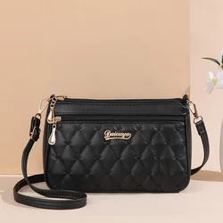 Elegant Embroidered PU Leather Crossbody Shoulder Bag - Women's Fashion Purse with Large Capacity (Black)