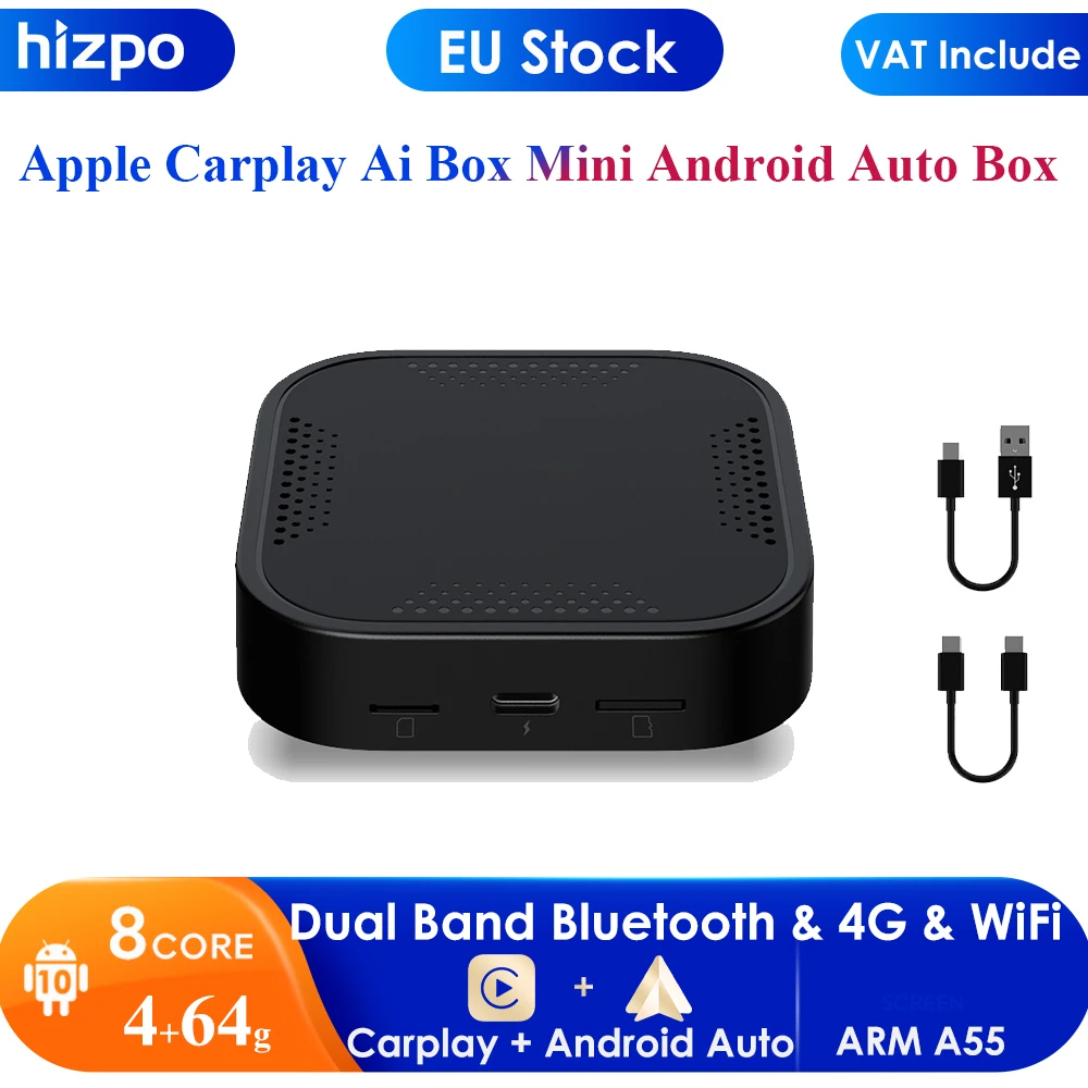 Eu Stock Carplay Ai Box Mini Android Box Apple Car Play Wireless