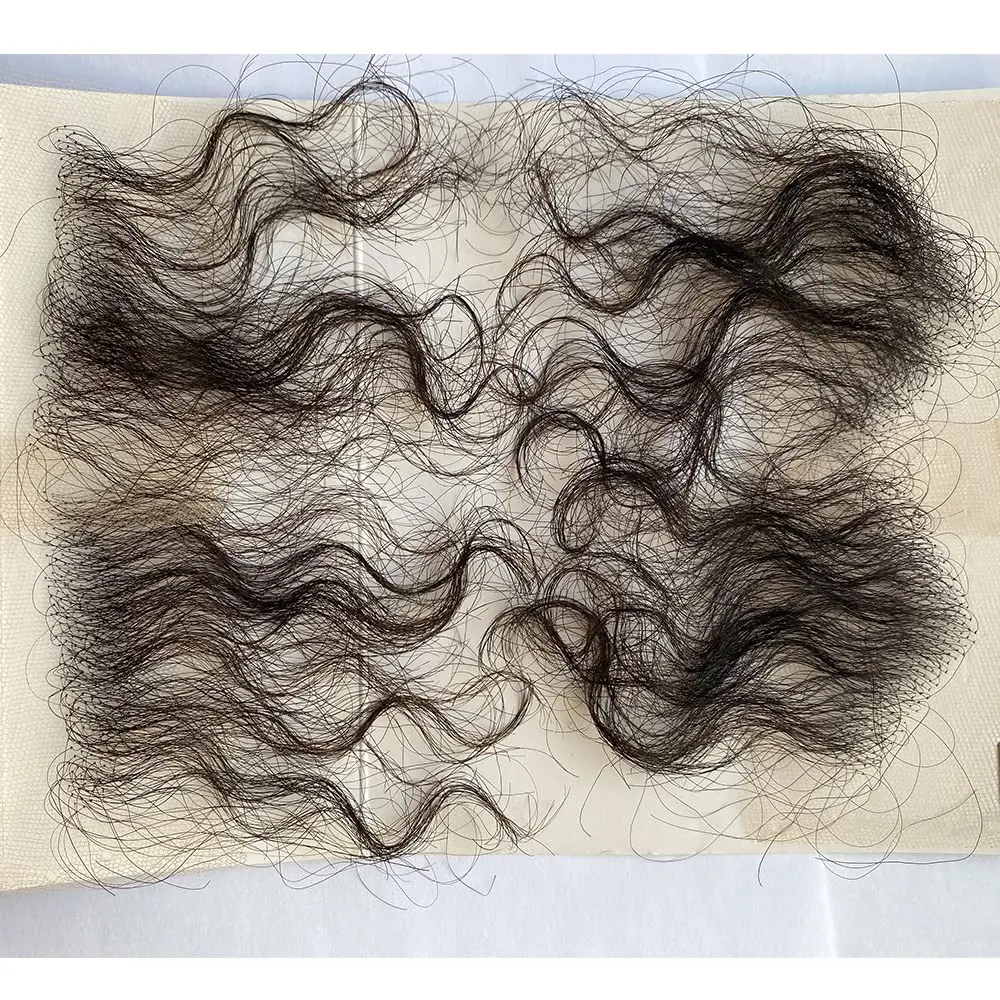2/4 Pcs Lace Baby Hair Stripes Human Hair Baby Edge Reusable More Natural for Women Lace Hairline Nature Black