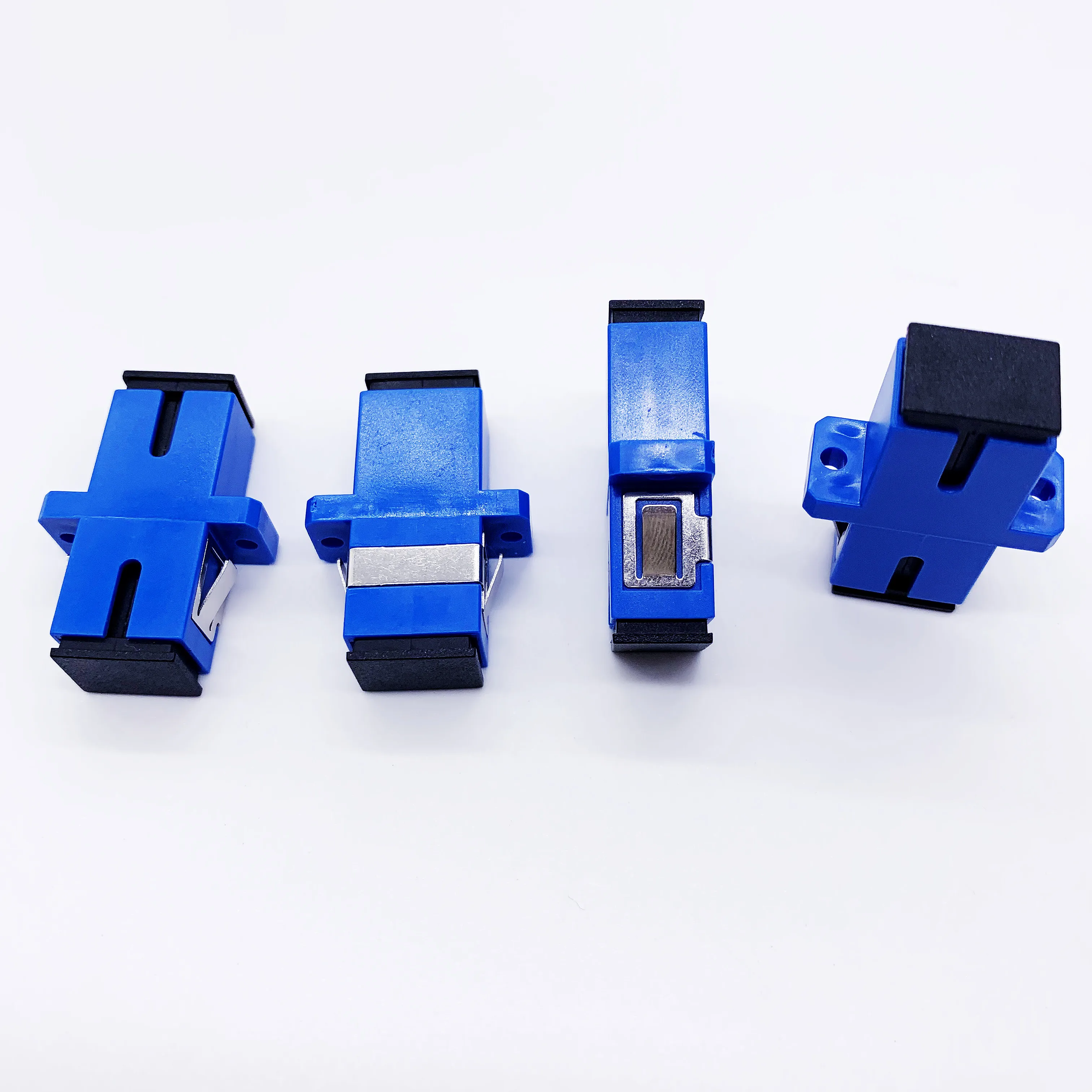Free Shipping 100pcs/Lot FiberOptic Flange Adapter SC APC SC UPC Simplex Female Fiber Coupler Connector Single Mode 0.2db Loss