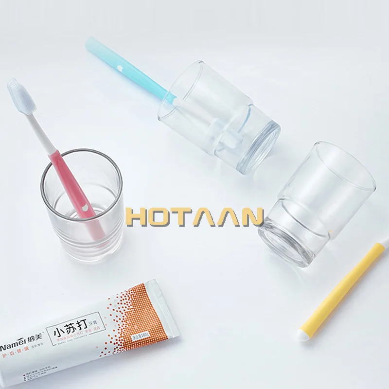 Toothbrush Cup Transparent and Matte Glass Tumbler Cup Bathroom Accessories YT-97 toothbrush cup