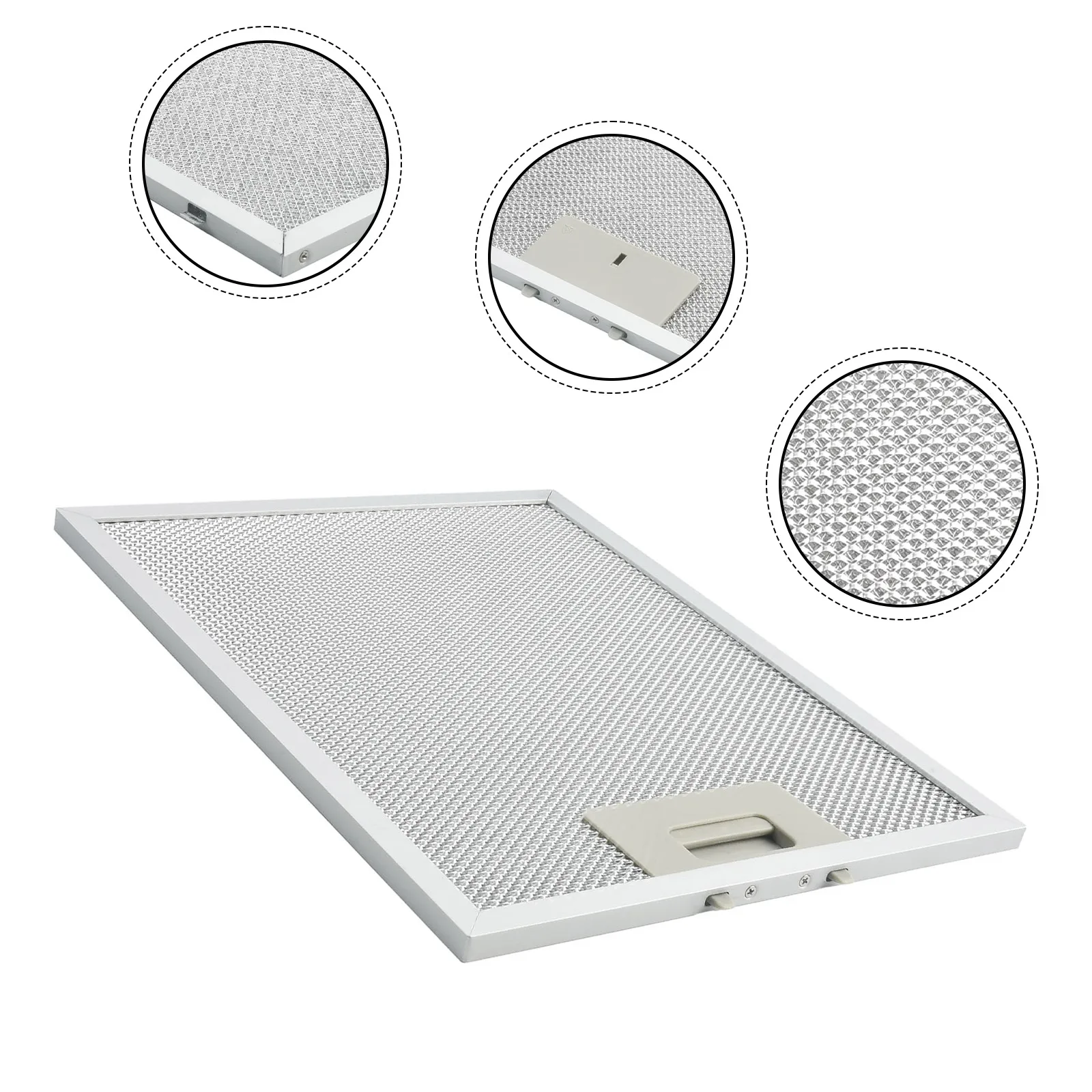Description Picture 3 of itemSilver Kitchen Cooker Hood Filters Metal Mesh Extractor Vent Filter 300 X 240 X 9mm Hoods Oil Filter Range Hood Grease Part