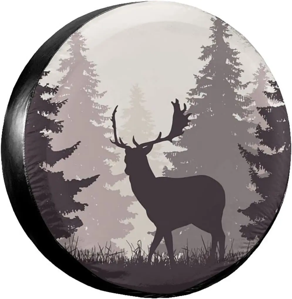 

Spare Tire Cover Universal Tires Cover Forest Deer Car Tire Cover Wheel Weatherproof and Dust-Proof UV Sun Tire Cover (F