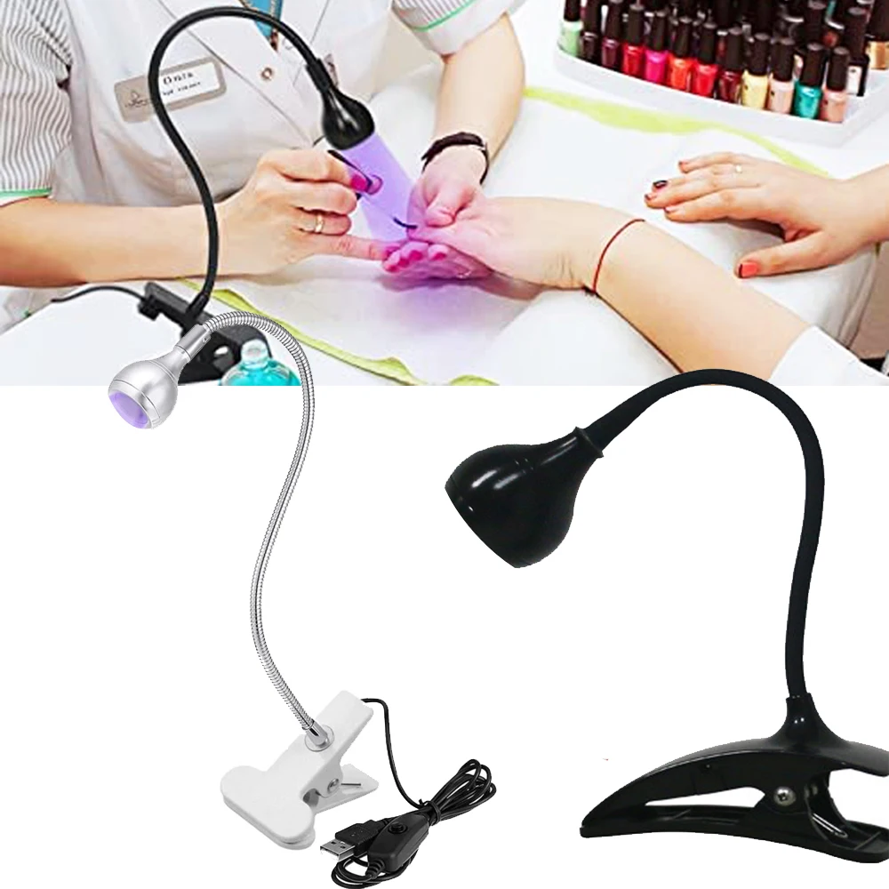 

Gooseneck 360 Revolve Nail Lamp UV LED Desk Light Flexible Clamp Mini Desk Light Manicure Tool Light USB Charge Nail Lamp HT#42R