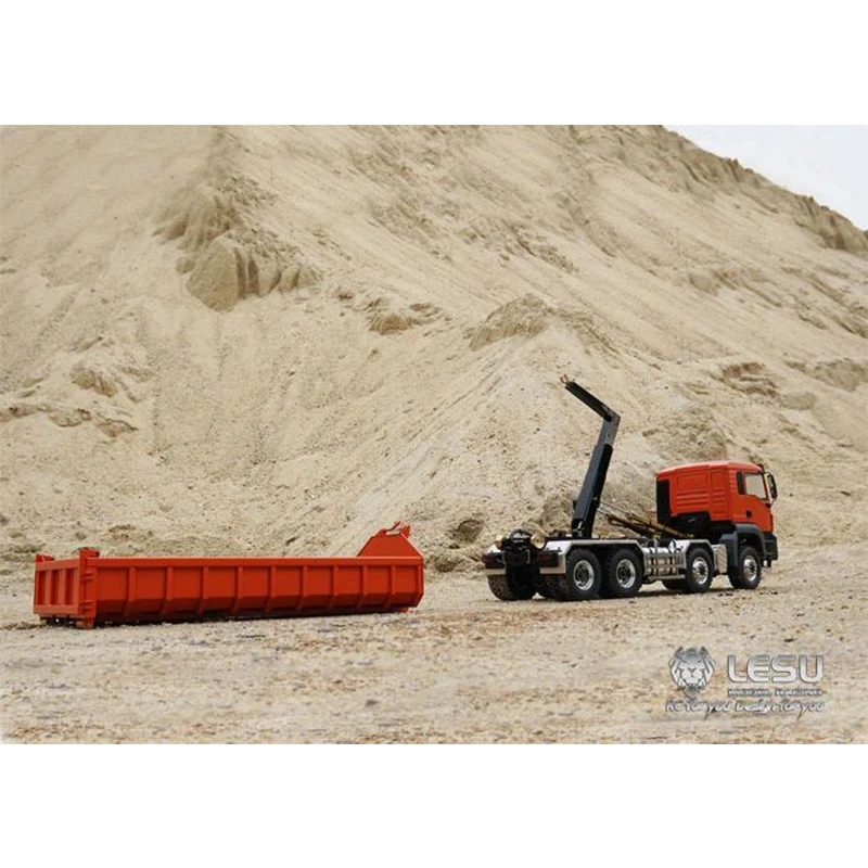 LESU 1/14 8X8 four-axle drive metal dump truck model 4