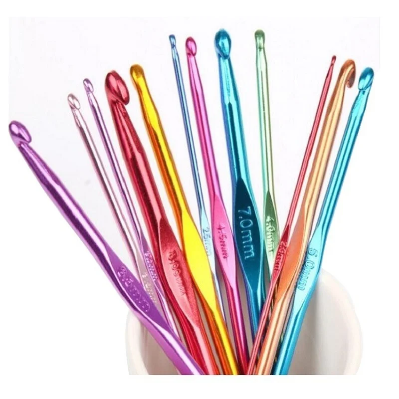 1PC 2mm-8mm Tunisian Afghan Crochet Hooks Aluminum Knitted Sweater Scarf  Needles Pins Knitting Sewing Weaving Tools - AliExpress