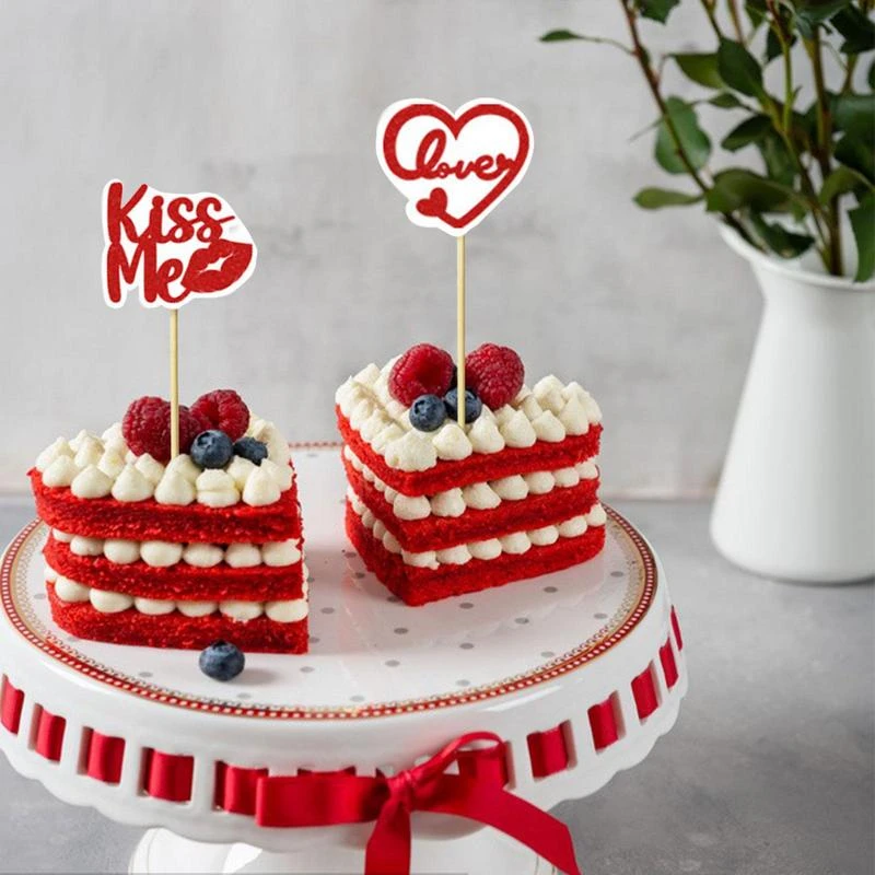 Adorno para pastel de San Valentín, decoración para cupcakes de boda, adornos  para tartas de feliz aniversario, accesorios para fiestas de bodas| | -  AliExpress