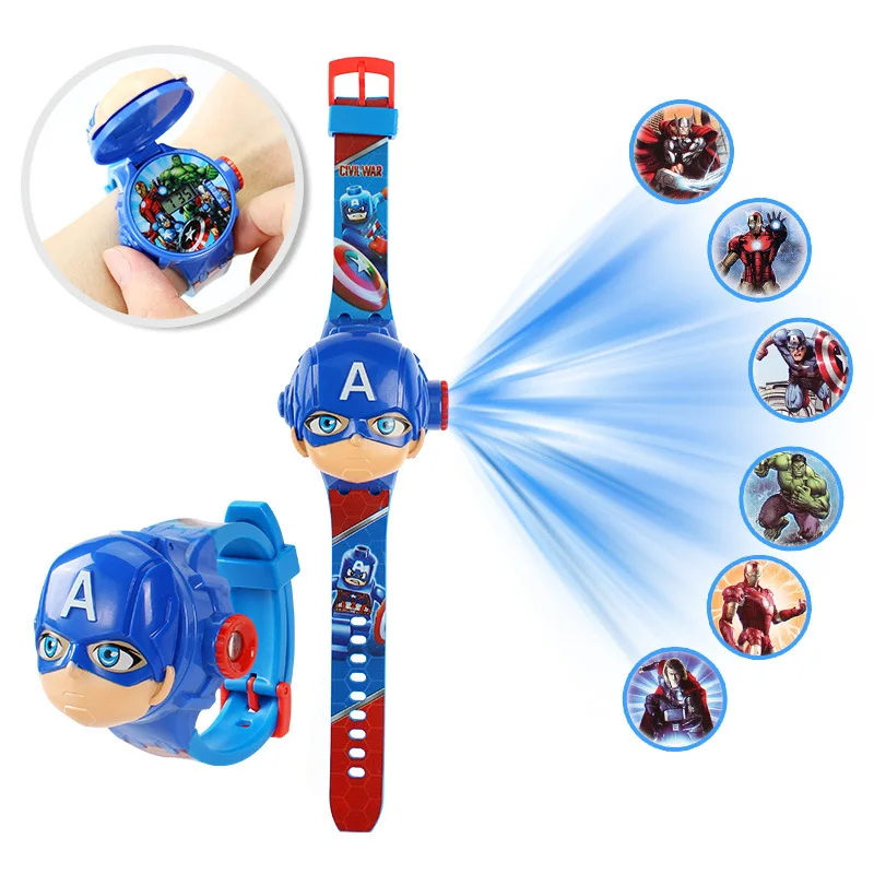 Disney Anime Kid Cartoon Cool Ptojectio Watch Hulk Spiderman Boy Unicorn Elsa Flash Electronic Digital Student Toy Clock images - 6