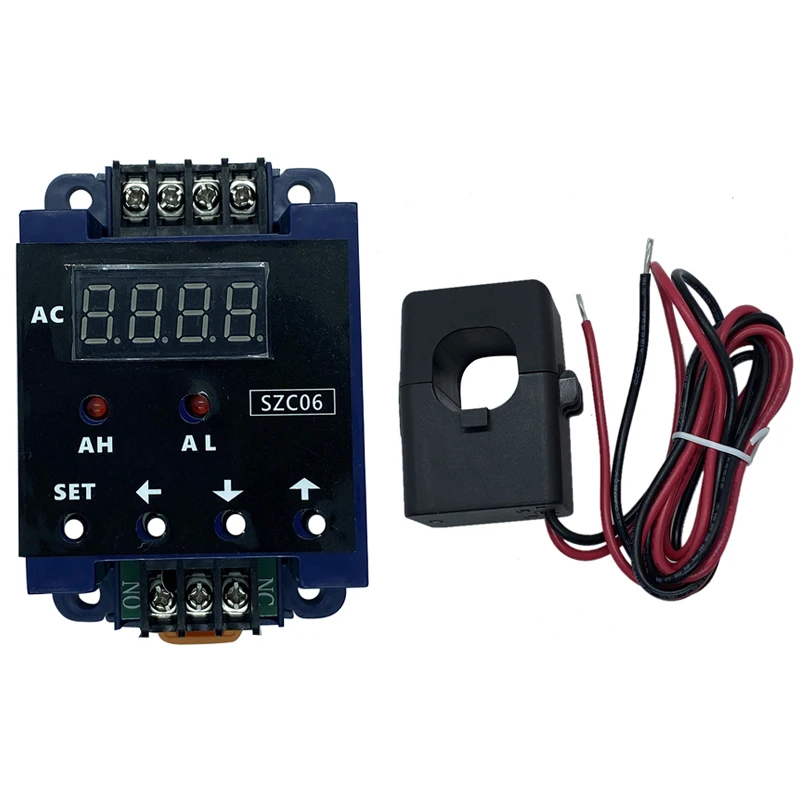 

SZC06 AC Digital Ammeter Measure Range Upper Lower Limit Alarm Delay Relay Detect AC110‑220V 50A