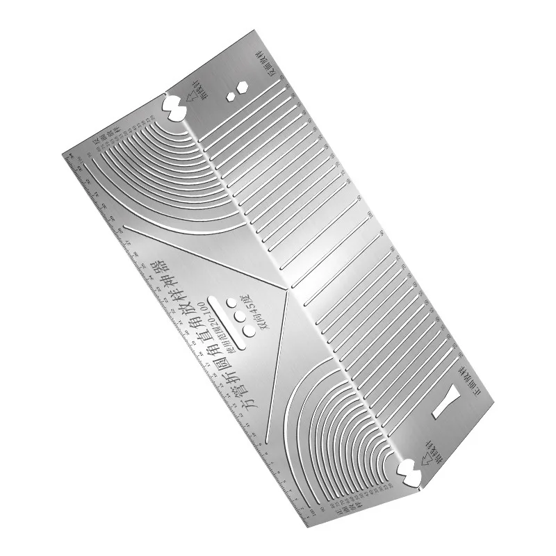 Arc Marking Ruler Right Angle Construction Arc Parallel Drawing Tool 90 Degree Folding Ruler for Metalworking Cutting Guide arc marking ruler