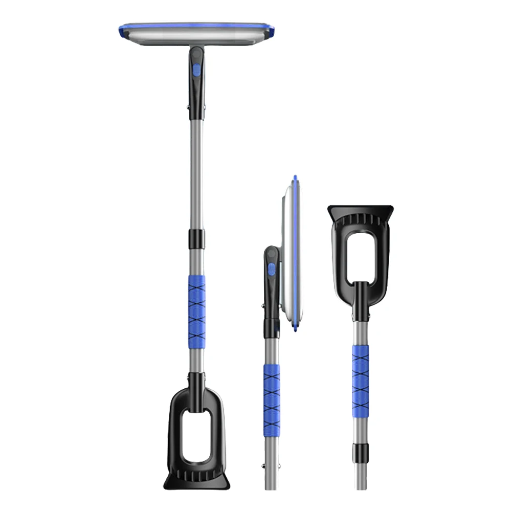 3-in-1 Extendable Ice Scraper 360&deg; Rotation Detachable Snow Shovel Anti-Slip Retractable Snow Remover Car Accessories