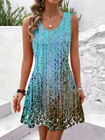 Women Summer Sleeveless Bohemian Dress Exclusive Print Vacation Dress  Birthday Dress for Women Beach Dress Dress for Women Y2k