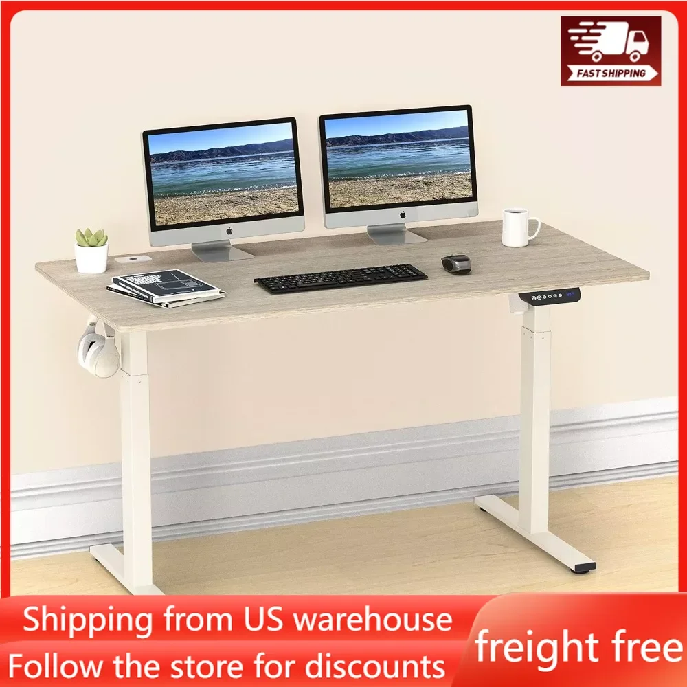 

Maple Desk 55-Inch Large Electric Height Adjustable Standing Desk Computer Desks 55 X 28Inches Office Furniture，ease of Assembly