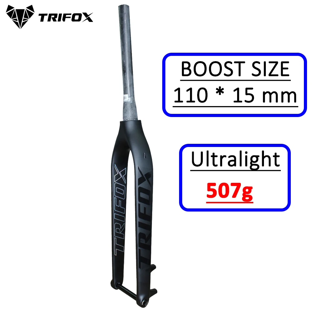 

TRIFOX Official Boost Size 110*15mm 29er Mountain Bike 29 Disc Brake Tapered 1-1/8 to1-1/2Thru Axle TMK200 Full Carbon MTB Fork