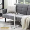 Side Table, for Couch, Bed, Chair, Living Room, Bedroom, Slides Under Sofa, Tray for Snack, Laptop, TV Dinner 5