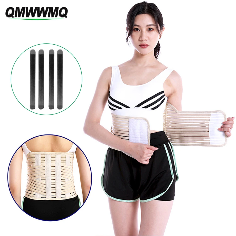 

Adjustable Back Brace for Women Men Lower Back Pain Relief with 4 Stays, Breathable Back Support Belt for Heavy Lifting Work