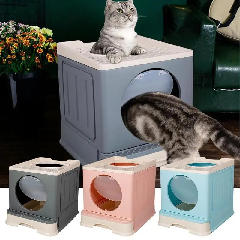 

Top Entry Kitten Litter Box | Foldable Cat Toilet Litter Pan Easy to Clean Cat Potty Pan for Small Medium Large Cats