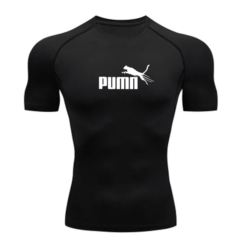 Abbigliamento Sportivo da Uomo, Maglietta a Compressione a Maniche Corte ad Asciugatura Rapida per Palestra, Fitness, Corsa, Sport e Bodybuilding