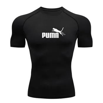 Abbigliamento Sportivo da Uomo, Maglietta a Compressione a Maniche Corte ad Asciugatura Rapida per Palestra, Fitness, Corsa, Sport e Bodybuilding