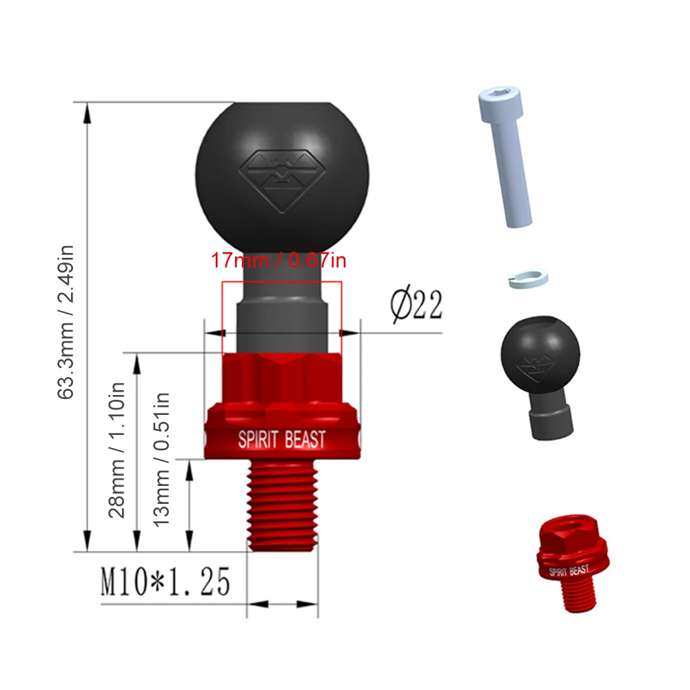 Adaptateur aluminum, M10