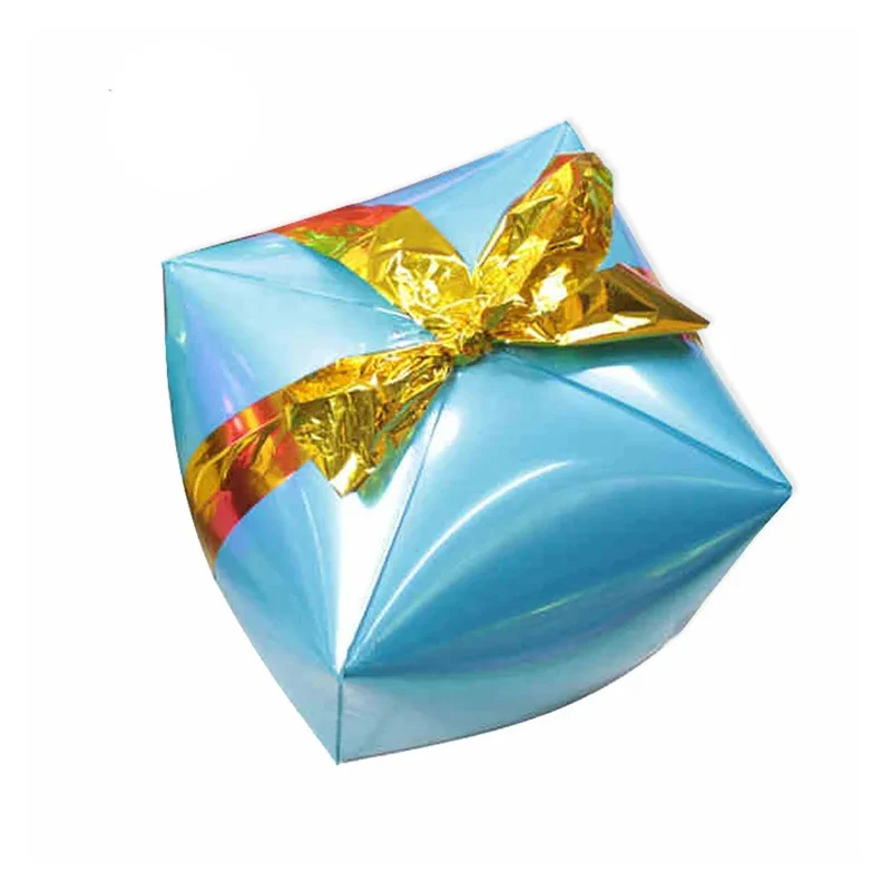 24 Zoll Weihnachtsgeschenk Folienballons Geschenkbox Würfel Aluminiumfolienballon für Neujahr 2025 Weihnachtsfeierdekoration – Detail 2